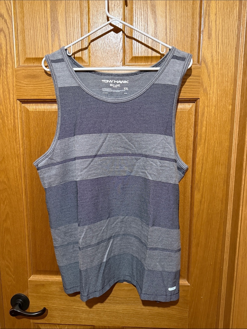 Tony Hawk Gray and Charcoal Striped Sleeveless Tank